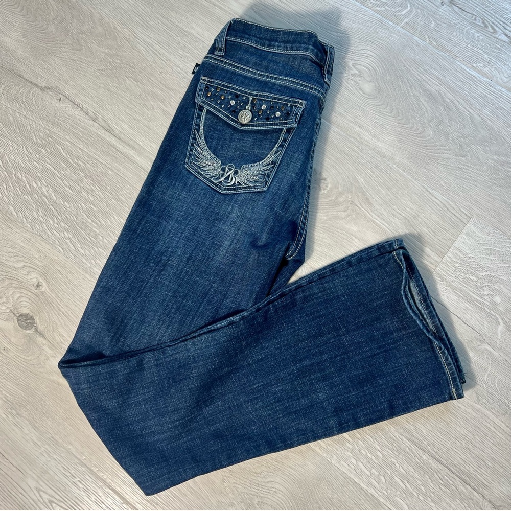 Y2K Vintage Rock and Republic Bootcut Jeans - Size 10, Bling Pockets